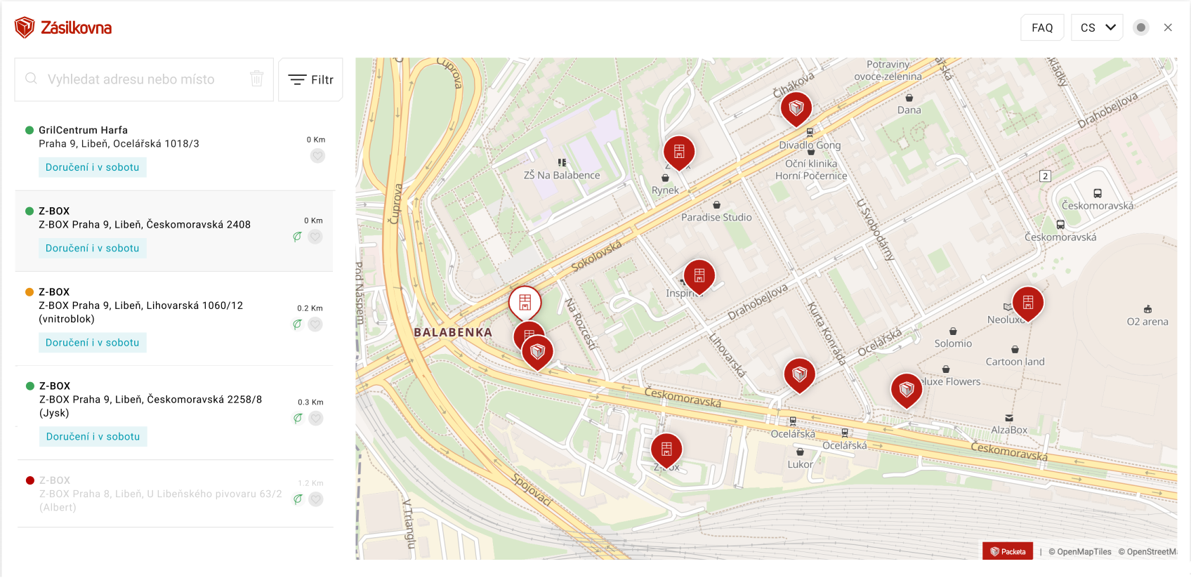 Packeta Map Packeta API